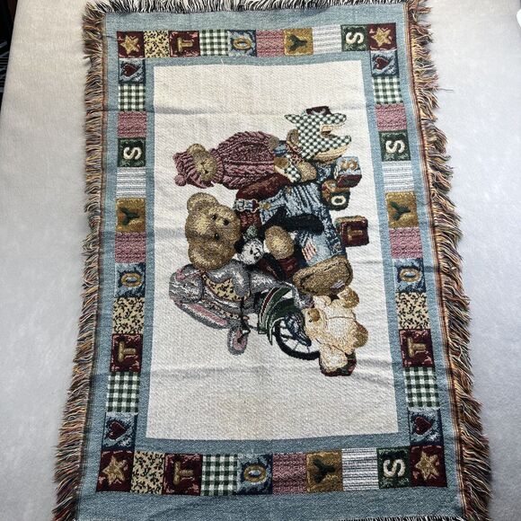 Blue Jeans Boyds Bears Throw by Daisy Kingdom Tapestry Throw Blanket Afghan Toys
